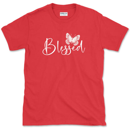 Blessed Inspirational T-Shirt With Butterfly